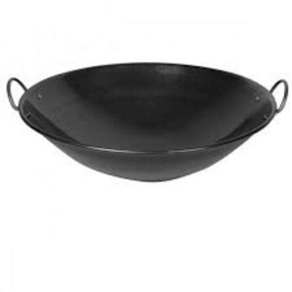 - IRWC005, 28.75x8.5-inch Steel Curved Rim Wok with 2-inch Handle, EA