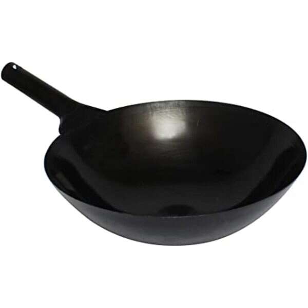 Thunder Group IRWK002, 16x4.5-inch Iron Taiwan Wok with 6.5-inch Handle, EA