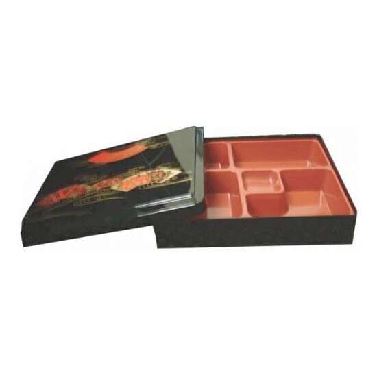 Thunder Group JPRB001, 10.625x8.375x2.5-inch Makunouchi Bento Box with Removable Tray, EA