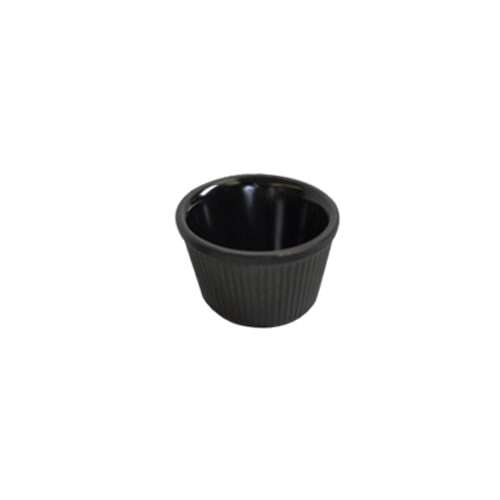 Thunder Group ML507BL1 1.5 Oz 2.5 Inch Fluted Melamine Round Black Ramekin, DZ