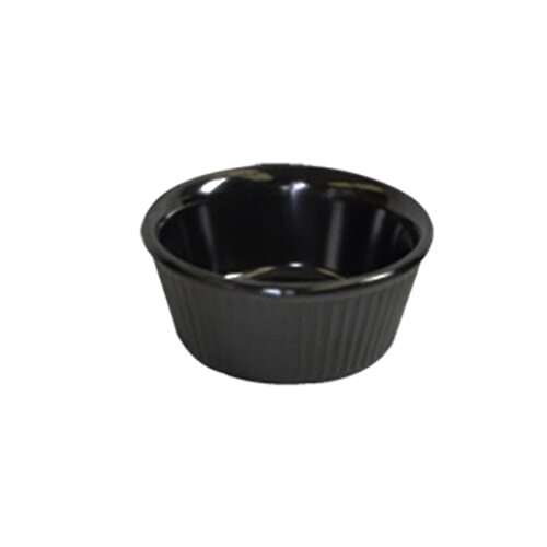 Thunder Group ML509BL1 2 Oz 2.8 Inch Fluted Melamine Round Black Ramekin, DZ