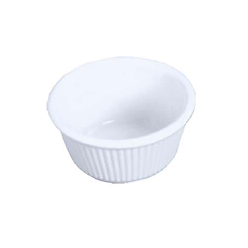 Thunder Group ML531W1 3 Oz 3.12 Inch Fluted Melamine Round White Ramekin, DZ