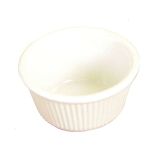 - ML532B1 4 Oz 3.38 Inch Fluted Melamine Round Bone Ramekin, DZ