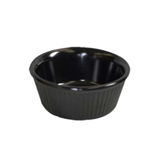 Thunder Group ML533BL1 3.5 Oz 3.38 Inch Fluted Melamine Round Black Ramekin, DZ