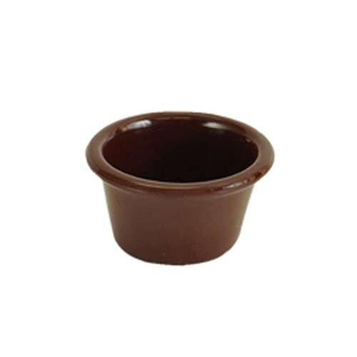 - ML536C1 2.5 Oz 2.8 Inch Smooth Melamine Round Chocolate Ramekin, DZ