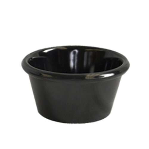 - ML539BL1 6 Oz 3.8 Inch Smooth Melamine Round Black Ramekin, DZ