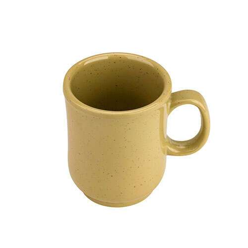 Thunder Group ML901S 8 Oz 3 Inch Western Nustone Tan Melamine Round Sand Colored Bulbous Mug, DZ