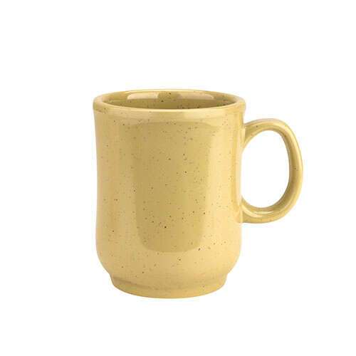 Thunder Group ML901S 8 Oz 3 Inch Western Nustone Tan Melamine Round Sand Colored Bulbous Mug, DZ