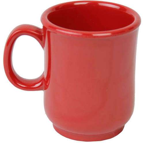 Thunder Group N-901PR 8 Oz 3 Inch Western Red Melamine Bulbous Mug, DZ