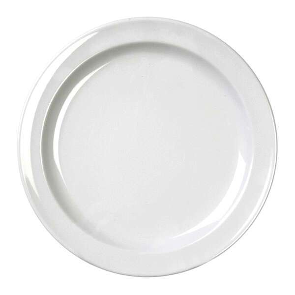 - NS106W 6.5 Inch Western Nustone White Melamine Round Plate, DZ
