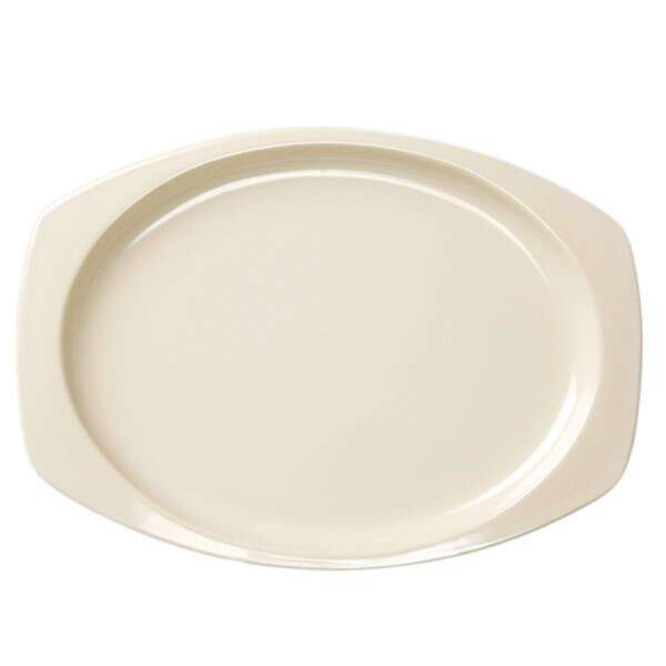 Thunder Group NS209T 9.5 x 6.75 Inch Western Nustone Tan Melamine Rectangular Beige Platter, DZ
