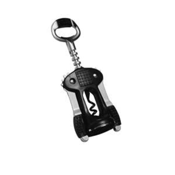 Thunder Group OW115, 6x2-Inch Stainless Steel Champagne Opener with Plastic Face, Black