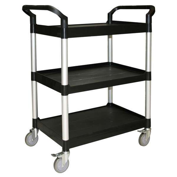 - PLBC4019B, 40-1/2"x19-3/4"x37-7/8" 3-Tier Bus Cart, Black
