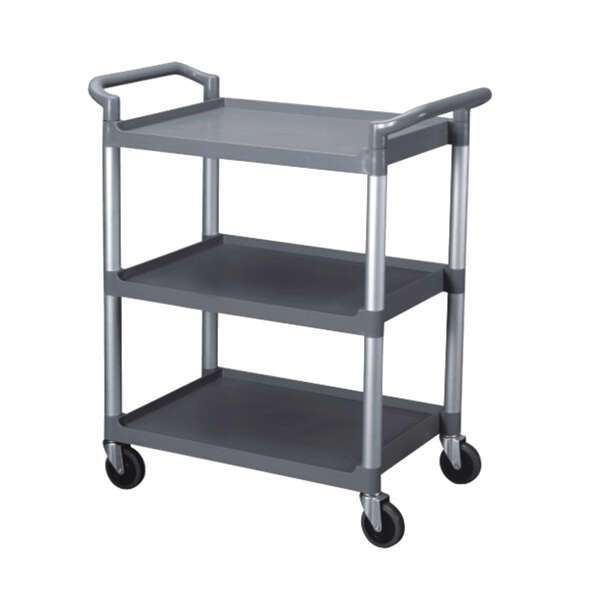 Thunder Group PLBC4019G, 40-1/2"x19-3/4"x37-7/8" 3-Tier Bus Cart, Gray