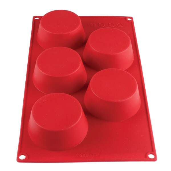 - PLBM003S, 4.57-Ounce Muffin High Heat Silicone Baking Mold, 5 Cavities
