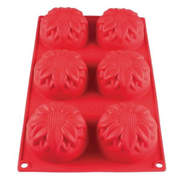 - PLBM004S, 3.89-Ounce Dahlia High Heat Silicone Baking Mold, 6 Cavities