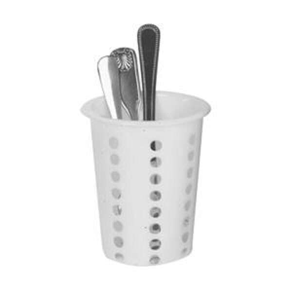 Thunder Group PLFC001, 4.25x5.25-Inch Plastic Flatware Cylinder, White