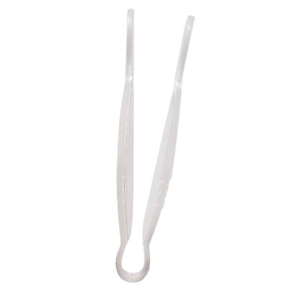 - PLFTG006CL, 6-Inch 1-Piece Polycarbonate Pom Tong, Flat Grip, Clear