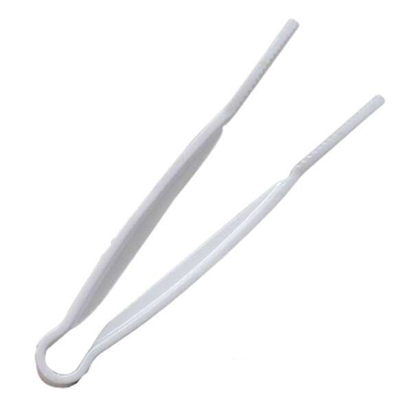 - PLFTG006WH, 6-Inch 1-Piece Polycarbonate Pom Tong, Flat Grip, White