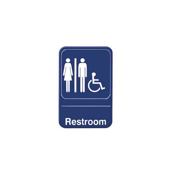 - PLIS6903BK, 6x9-inch 'Restrooms/Accessible' Information Sign