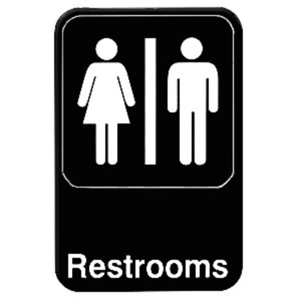 Thunder Group PLIS6908BK, 6x9-inch 'Restrooms' Information Sign