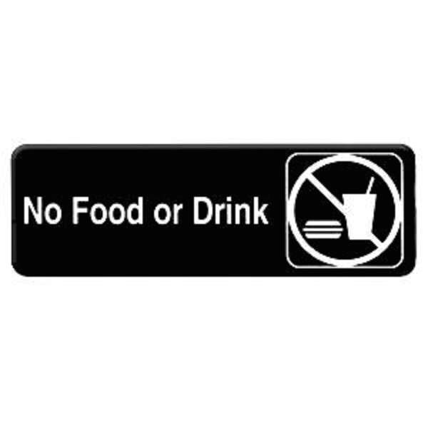 Thunder Group PLIS9331BK, 9x3-inch 'No Food Or Drink' Information Sign