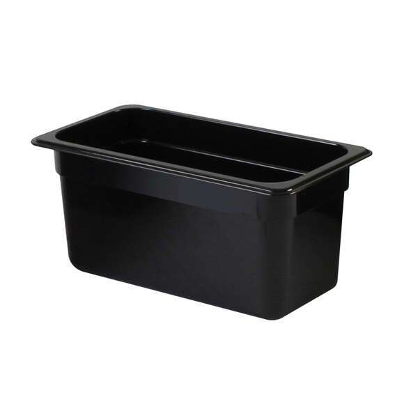 Thunder Group PLPA8136BK, Third Size 6-Inch Deep Black Polycarbonate Food Pan
