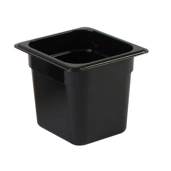 Thunder Group PLPA8166BK, Sixth Size 6-Inch Deep Black Polycarbonate Food Pan