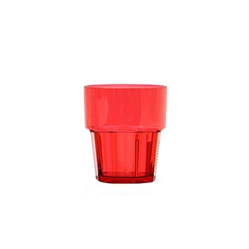 Thunder Group PLPCTB108RD 8 Oz Diamond Polycarbonate Red Rock Glasses, DZ