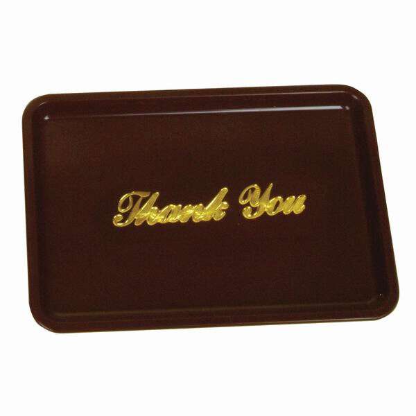 - PLPT046BR, 4.5x6.5-Inch Plastic Tip Tray Gold Imprinted, Brown, 12/CS