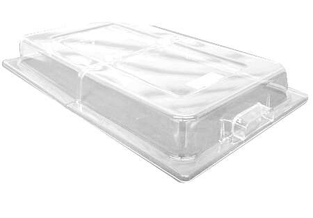 Thunder Group PLRCF001R, Polycarbonate Full Size Roll Top Chafer Cover, Opens On Sides, Clear