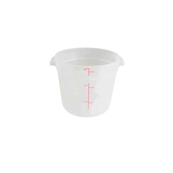 Thunder Group PLRFT306TL, 6-Quart Polyethylene Round Food Storage Container, Translucent