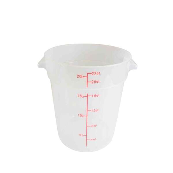 Thunder Group PLRFT322TL, 22-Quart Polyethylene Round Food Storage Container, Translucent