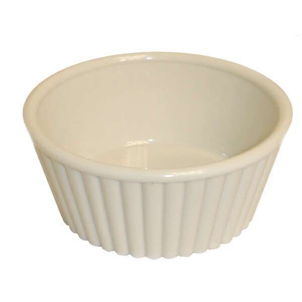 Thunder Group PLRM005W, 5-Ounce Plastic Bone White Fluted Ramekin, 12/CS