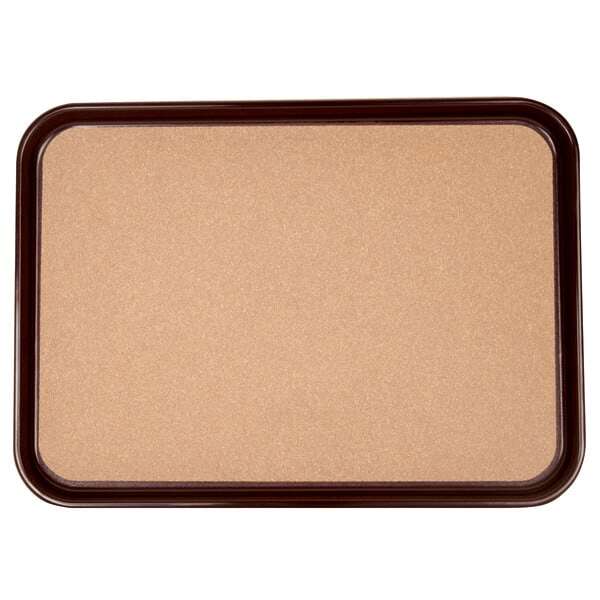 - PLRT1612BCK, 16x12-Inch Fiberglass Rectangular Slip Resistant Serving Tray with Cork, Black