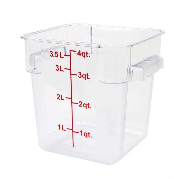 - PLSFT002PC, 2-Quart Polycarbonate Square Food Storage Containers w/o Lid, Clear