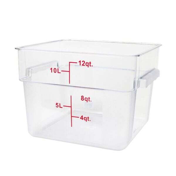 Thunder Group PLSFT012PC, 12-Quart Polycarbonate Clear Square Food Storage Containers (Lids sold separately)