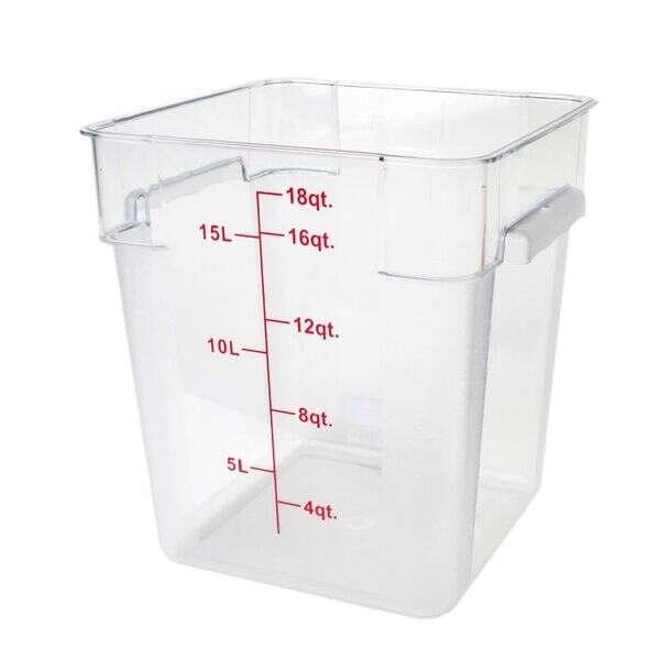 Thunder Group PLSFT018PC, 18-Quart Polycarbonate Clear Square Food Storage Containers (Lids sold separately)