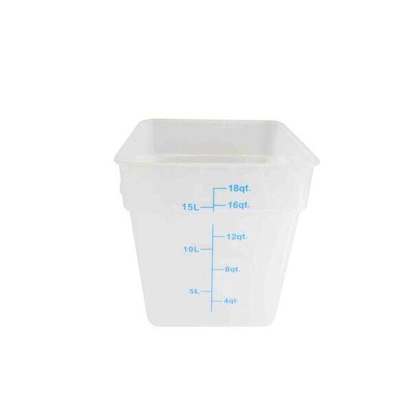 - PLSFT018TL, 18-Quart Plastic Square Food Storage Containers, Translucent