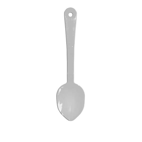 - PLSS111WH, 11-Inch Polycarbonate Solid Serving Spoon, White, 12/CS