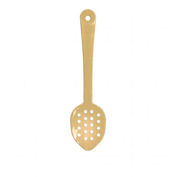 - PLSS113BG, 11-Inch Polycarbonate Perforated Serving Spoon, Beige, 12/CS