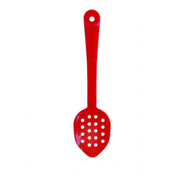 - PLSS113RD, 11-Inch Polycarbonate Perforated Serving Spoon, Red, 12/CS