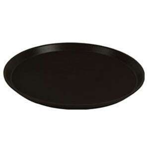 Thunder Group PLST1100BL, 11-Inch Polypropylene Rubber Lined Round Serving Tray, Black
