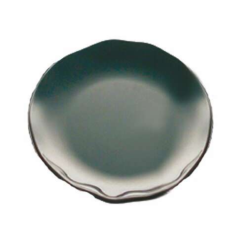 Thunder Group RF1010BW 10 1/2 Inch Western Black Pearl Round Melamine Two Tone Black Dinner Plate, EA