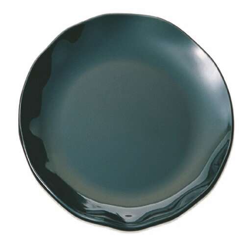 Thunder Group RF1016B 16 Inch Western Black Pearl Round Melamine Black Dinner Plate, EA