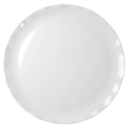 Thunder Group RF1018W 18 Inch Western Black Pearl Round Melamine White Dinner Plate, EA