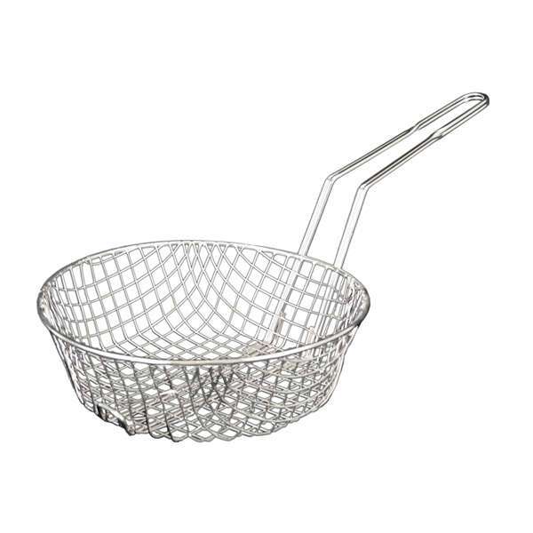 Thunder Group SLCB010C, 10-Inch Round Culinary Basket, Nickel Plated, Fine Mesh
