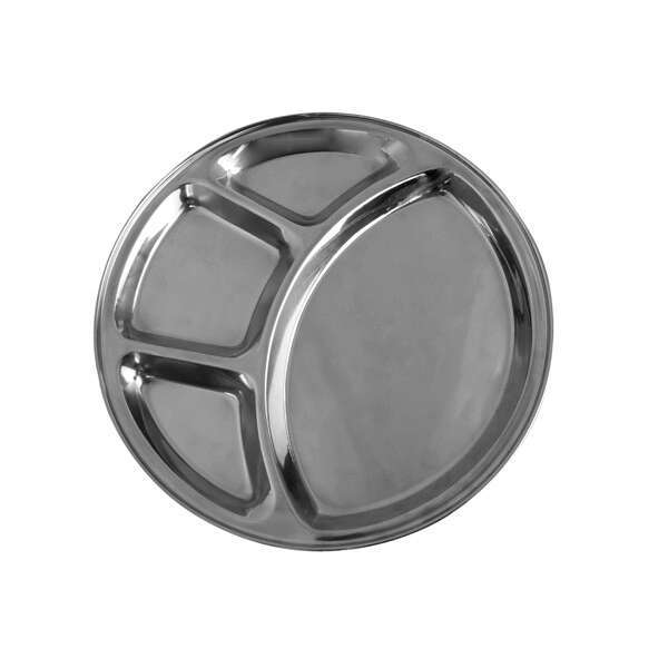 - SLCRT004, 12.5-Inch Stainless Steel 4-Compartment Tray
