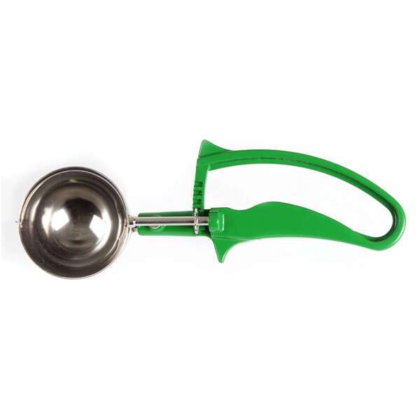 - SLDS212G, 2.6-Ounce Stainless Steel Ice-Cream Disher, Size 12, Coated Handle, Green