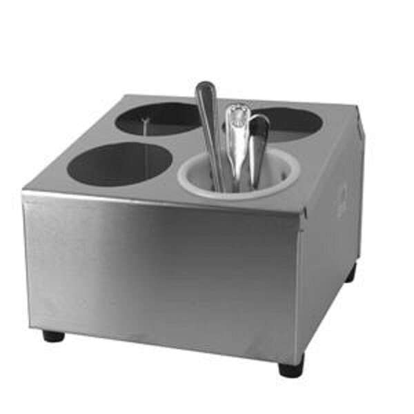 - SLFC004, Stainless Steel Flatware Cylinder, 4 Holes